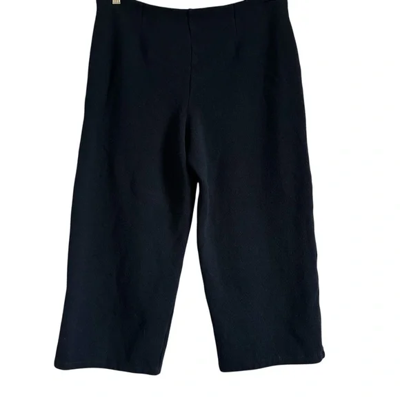 Vintage Lauren Ralph Lauren 100% Merino Wool Navy Wide Leg Cropped Pants L - Picture 3 of 9